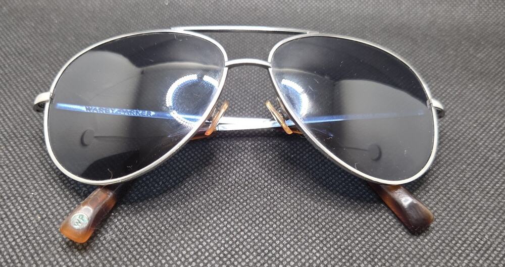 Warby Parker BATTEN 2150 Aviator Sunglasses Silver Tortoise 56-13-140 Men Women